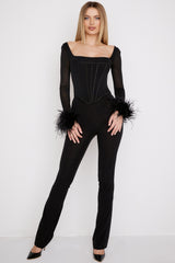 Stella Black Mesh Trimmed Corset