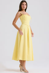 Clarabelle Sunshine Cotton Midi Sundress