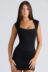 The Cap Sleeve Black Corset Top