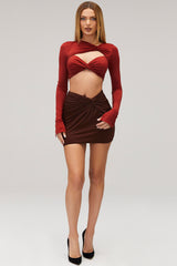 TranquilMistress Rocks Chocolate Twist Front Mini Skirt - SALE