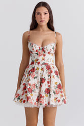 Minimoiselle Italian Rose Print Tulle Mini Dress
