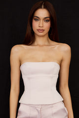 Angelica Crystal Satin Strapless Corset