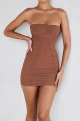 Mistress Rocks Walnut Strapless Ultra Mini Dress - SALE
