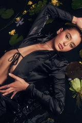 Catalina Shadow Satin A-Line Mini Skirt