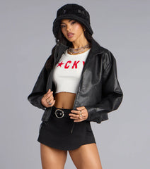 Urban Icon Cropped Bomber Jacket