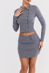 Mistress Rocks Slate Knit Mini Skirt - SALE