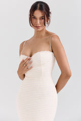 Elinor Cream Tea Frill Lace Midi Dress