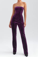 Mistress Rocks Aubergine Velvet Trousers - SALE