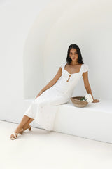 Vintage Song Midi Dress White