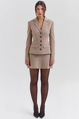 Nerida Brown Puppytooth A-Line Mini Skirt - SALE