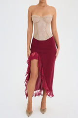 Mistress Rocks Mulberry Ruffle Maxi Skirt - SALE