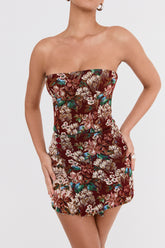 Mistress Rocks Tapestry Jacquard Wrap Front Mini Skirt - SALE