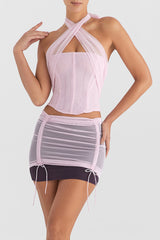 Mistress Rocks Mallow Layered Mini Skirt - SALE