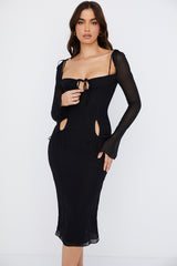 Ophelia Black Cutout Midi Dress