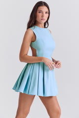 Ingrid Tuscan Blue Twill Mini Dress
