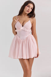 Amaris Ballerina Pink Baby Doll Mini Dress