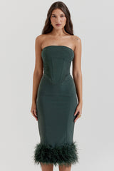 Fionula Emerald Green Strapless Corset Dress