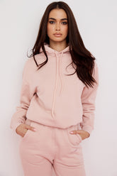 Halo Blush Cotton Fleece-Back Oversized Hoodie