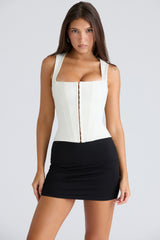 The Balconette Ivory Fitted Corset Top