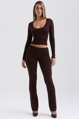 Ama Chocolate Cashmere Blend Trousers - SALE