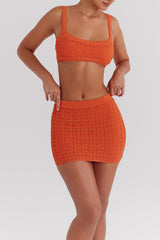 Mistress Rocks Tangerine Dainty Knit Mini Skirt - SALE