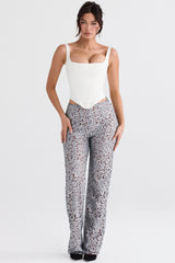 Mara Silver Metallic Lace Trousers