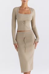 Mistress Rocks Gravel Knit Midi Skirt - SALE