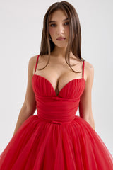Princess Holly Red Tulle Mini Dress