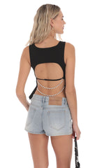 Pearl Open back Top in Black