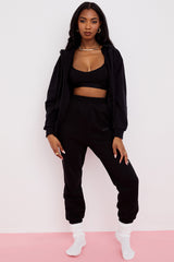 Storm Ink Cotton Fleece-Back Zip Through Hoodie