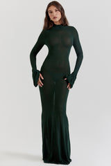Sancha Forest Green Knit Maxi Dress