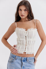 Lula Ivory Sequin Pleat Corset