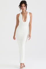 Eleanora Ivory Plunge Maxi Dress