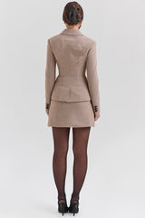 Nerida Brown Puppytooth A-Line Mini Skirt - SALE