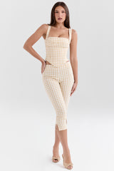 Carella Gingerbread Gingham Capri Trousers