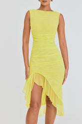 Mistress Rocks Lime Sorbet Ruffle Midi Dress - SALE