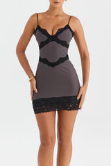 Mistress Rocks Slate & Black Mini Dress - SALE