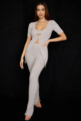 Opal Oatmeal Ribbed Knit Cardigan - SALE