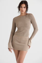 Savannah Taupe Knit Long Sleeve Top - SALE