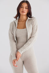 Blaise Opal Marl Knit Cropped Cardigan - SALE