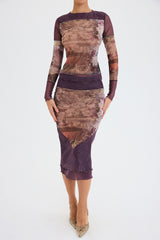 Mistress Rocks Vintage Floral Print Midi Skirt - SALE