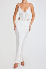 Mistress Rocks Ivory Panelled Maxi Skirt - SALE