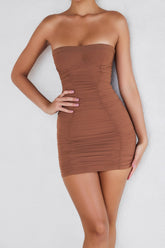 Mistress Rocks Walnut Strapless Ultra Mini Dress - SALE