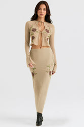 Lailah Artichoke Floral Maxi Skirt