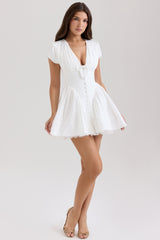 Emiliana White Stretch Cotton Mini Dress