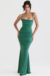 Milena Forest Corset Maxi Dress