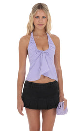 Scrunch Halter Top in Lavender