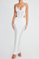 Mistress Rocks Ivory Panelled Maxi Skirt - SALE