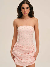 Raspberry Rose Strapless Mini Dress