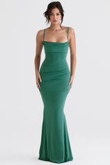 Milena Forest Corset Maxi Dress